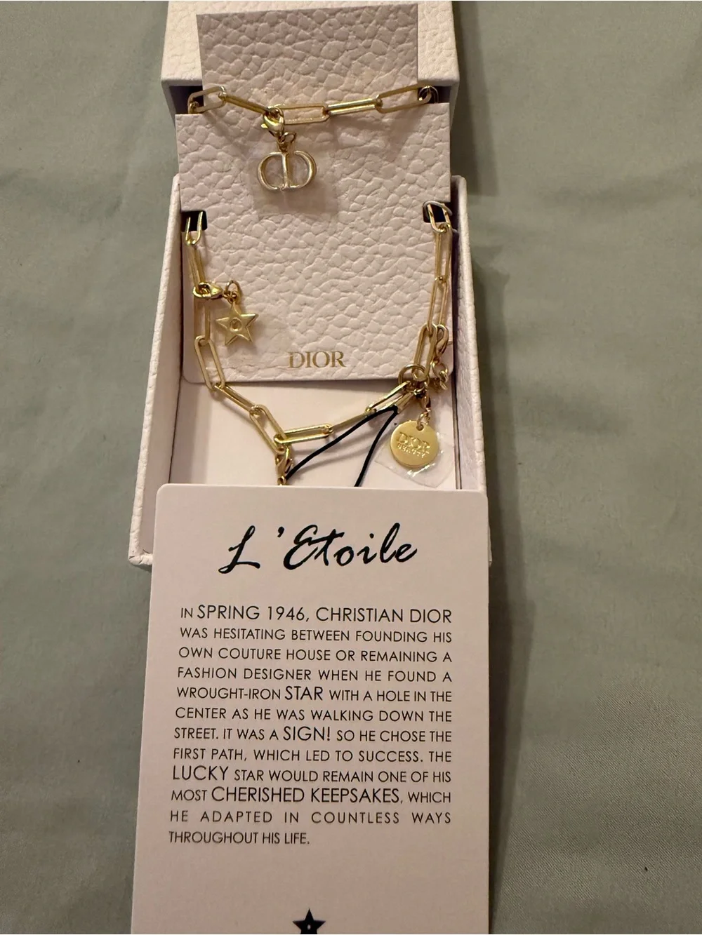 Dior Gold Star Phone Charm